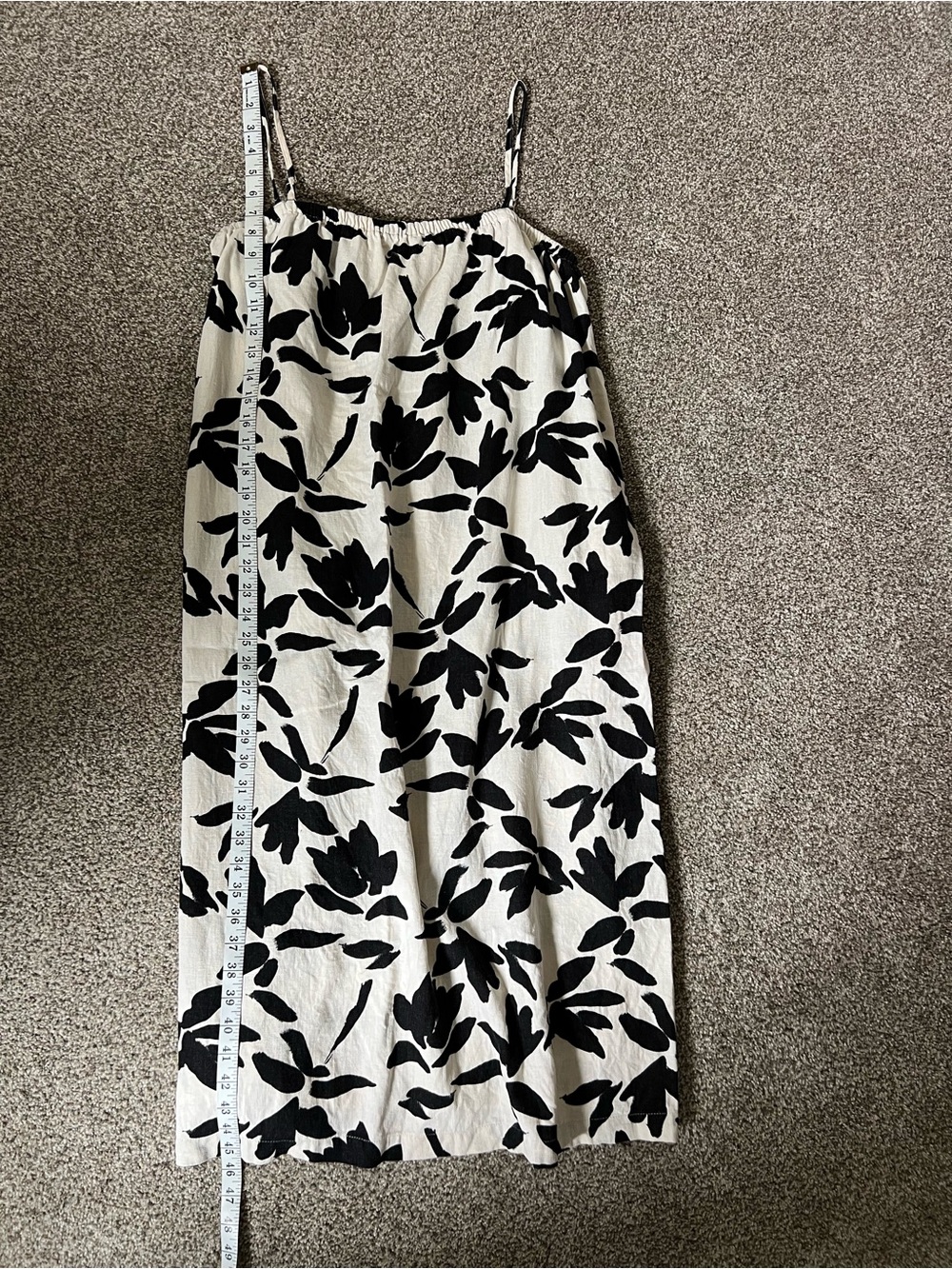 a new day White Black Floral Linen Blend Midi Dress Size XXL - Picture 6 of 6